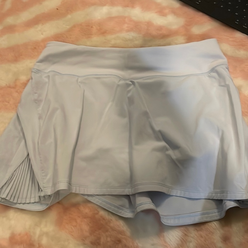 Baby blue lulu play off pleats skirt